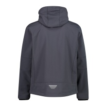 CMP Softshell jacket (windproof, water-repellent) with hood titanium grey/red Men